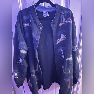 Lighthouse Printed Vintage Oversized Cardigan